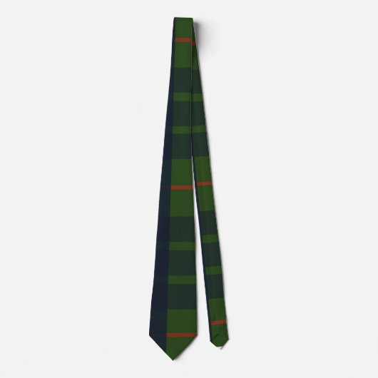 Cravate Tartan à carreaux bleu vert et rouge (Devant)