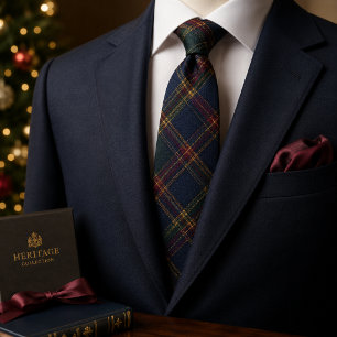 Cravate Tartan à carreaux de Noël de luxe