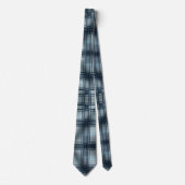 Cravate Tartan à carreaux gris-bleu (Devant)