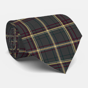 Cravate Tartan à carreaux gris et vert