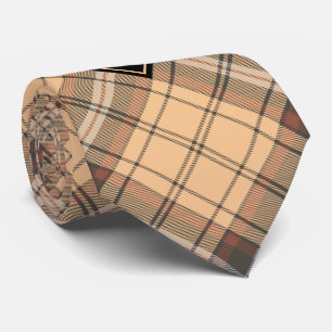 Cravate Tartan beige et marron