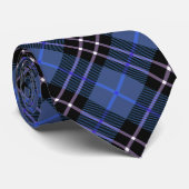 Cravate Tartan bleu et noir écossais (Roulé)
