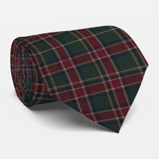 Cravate Tartan Bourguignon Vert Forêt Marine