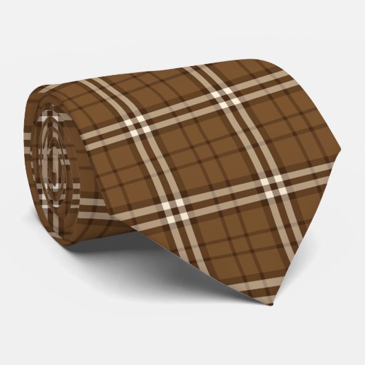 Cravate Tartan Brown (Roulé)