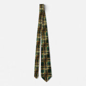 Cravate Tartan Carreauté Vert et Or (Dos)