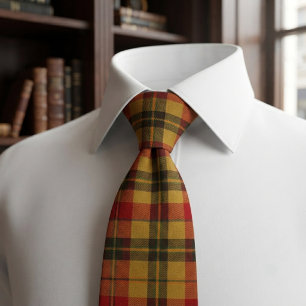 Cravate Tartan Carreaux Rouge et Or