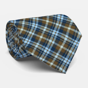 Cravate Tartan Check Plaid - Brown et marine