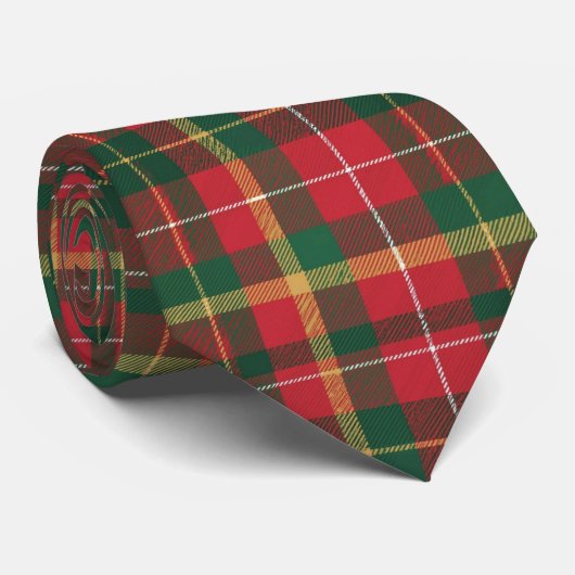 Cravate Tartan de Noël Rouge et Vert (Roulé)