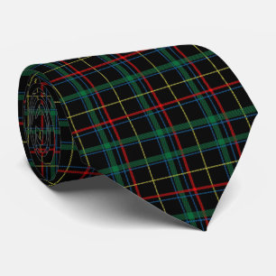 Cravate Tartan de Noël Vert Noir Rouge
