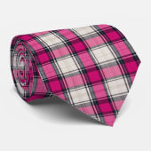 Cravate Tartan Fuchsia (Roulé)