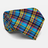 Cravate Tartan jaune bleu (Roulé)