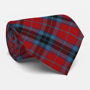 Cravate Tartan MacTavish rouge et bleu plaid