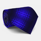 Cravate Tartan moderne bleu soie Foulard (Roulé)