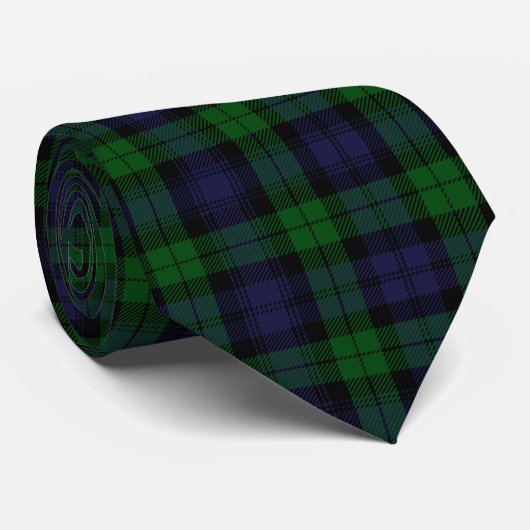 Cravate Tartan noir (Roulé)