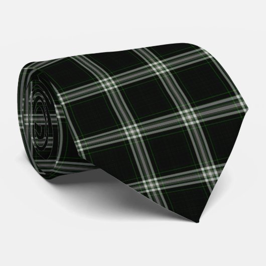 Cravate Tartan noir blanc doux (Roulé)