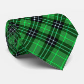 Cravate Tartan noir et vert (Roulé)