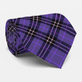 Cravate tartan noir et violet (Roulé)