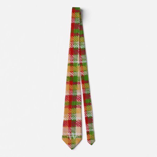 Cravate Tartan Plaid Custom Monogrammed Party (Devant)