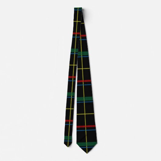 Cravate Tartan Plaid Motif, Vert, (Dos)