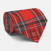 Cravate Tartan plaids motif rouge royal tissu (Roulé)