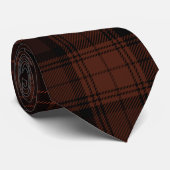 Cravate Tartan rouge acajou Brown, Brown profond et rouill (Roulé)