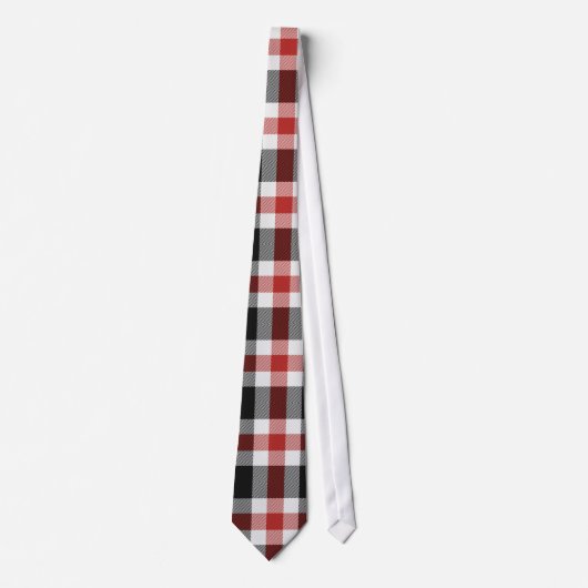 Cravate Tartan Rouge Et Noir (Devant)