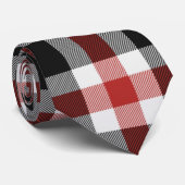 Cravate Tartan Rouge Et Noir (Roulé)