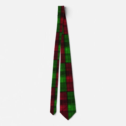 Cravate Tartan rouge et vert de Noël. (Dos)