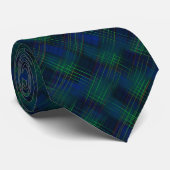 Cravate Tartan royal bleu et vert (Roulé)