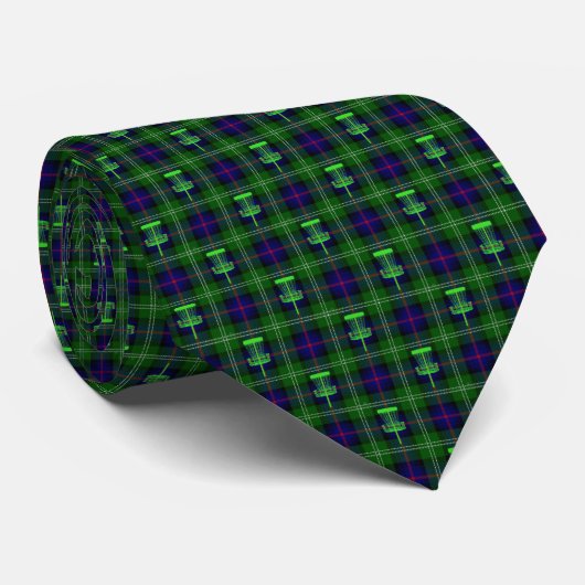 Cravate Tartan vert (Roulé)