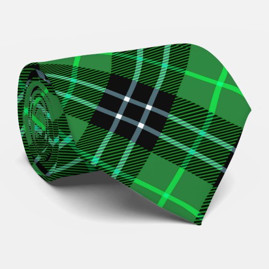 Cravate Tartan vert écossais Plaid (Roulé)