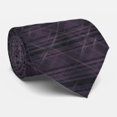 Cravate Tartan violet et gris  (Roulé)