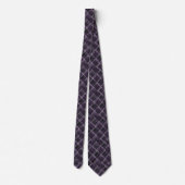 Cravate Tartan violet et gris  (Dos)