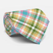 Cravate Tarten Plaid Mix Printemps Pâques Couleurs d1 Crav (Roulé)