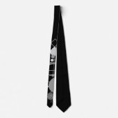 Cravate Tatouage Art Déco Moderne | Monogramme noir et gri (Dos)