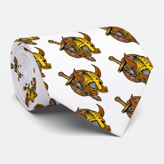 Cravate Tatouage de casque, d'épée et de bouclier de (Roulé)