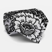 Cravate Tatouage de pivoine (Roulé)