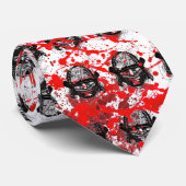 Cravate Tatouage samouraï de barre de masque de démon (Roulé)