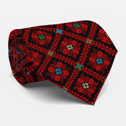 Cravate Tatreez Henna Thobe Imprimer Motif (Roulé)