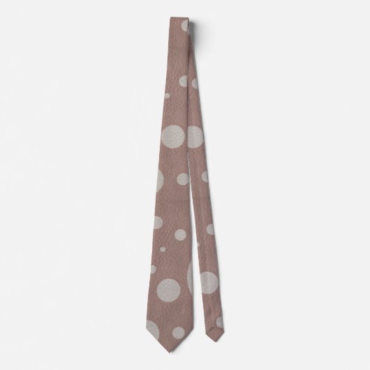 Cravate Taupe des points éparpillés sur la texture en cuir (Devant)
