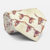 Cravate Taureau crâne Brown Beige Pays Russe (Roulé)