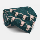 Cravate Taureau Pays Ouest Vintage Vert Rustique (Roulé)