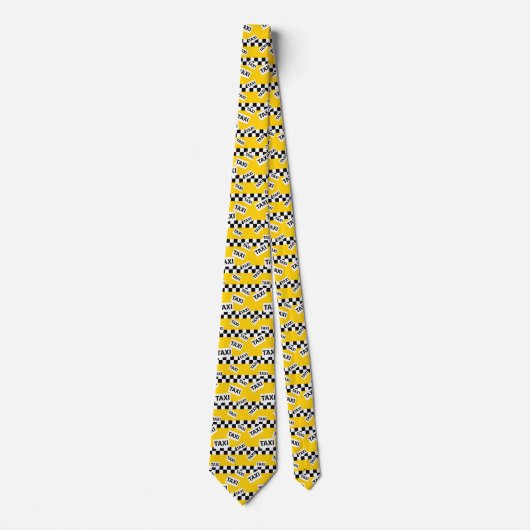Cravate Taxi Driver New York Yellow Cab Checkerboard Amuse (Devant)
