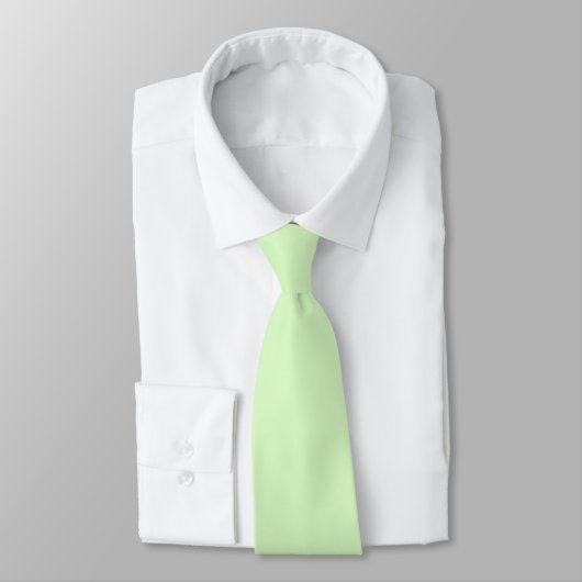 Cravate Tea vert pastel Feuille couleur solide (Attaché)