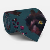 Cravate Teal Blue Burgundy Bordeaux Jewel Tone Wedding (Roulé)