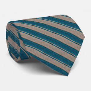 Cravate Teal foncé et rayures bronzages de point de polka