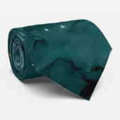 Cravate Teal Galaxy Series Design 2 (Roulé)