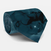 Cravate Teal Galaxy Series Design 5 (Roulé)