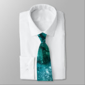 Cravate Teal Galaxy Series Design 6 (Attaché)