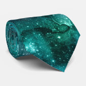 Cravate Teal Galaxy Series Design 6 (Roulé)